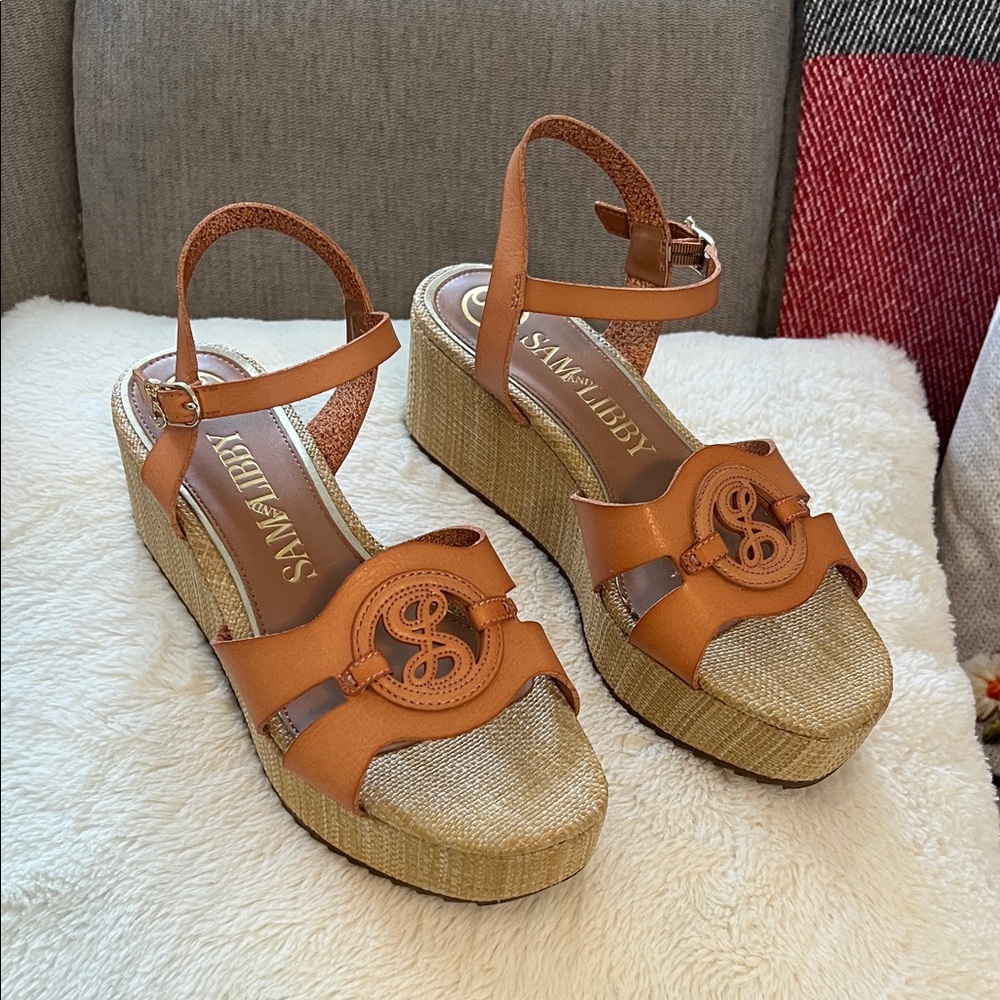 Sam & Libby Brown Wedge Sandals